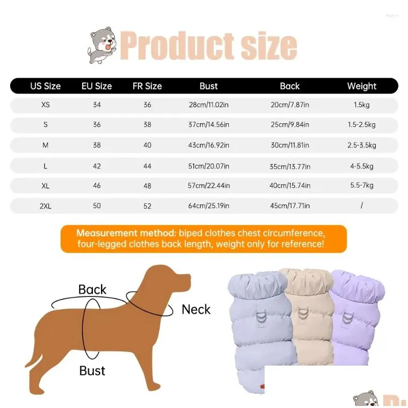 Dog Apparel Soft Warm Clothes Winter Padded Puppy Cat Coat Jacket For Small Medium Dogs Kitten Vest Pet Outfit