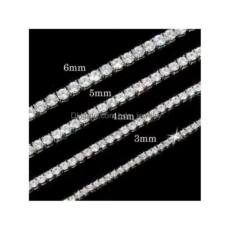 necklace bracelet pass diamond tester iced out bling moissanite diamond hip hop jewelry 925 silver tennis chain -1
