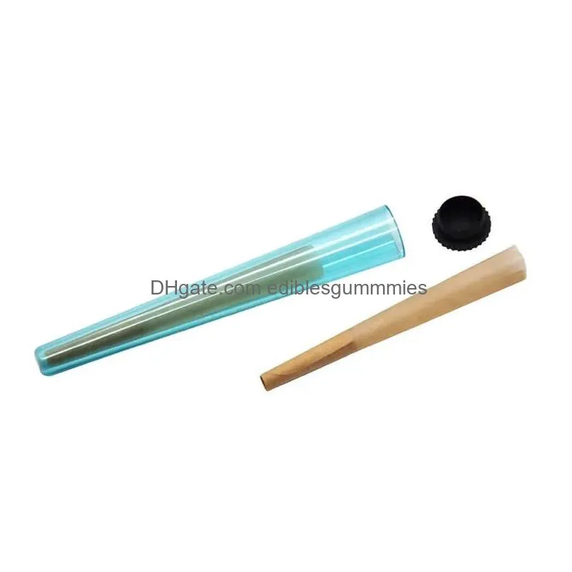 pre roll packaging plastic tube conical empty bottle 110mm preroll packing joint holder sealed container smoking pipe hand cigarette maker cones storage test