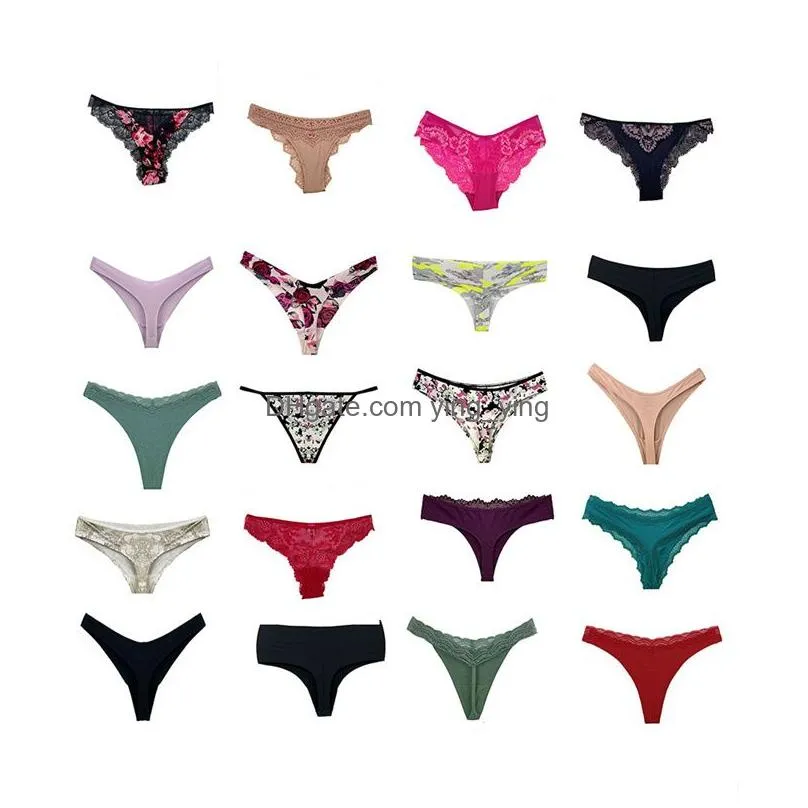 10/20pcs women thongs set random variety of and g-string panties female thong t back underwear lingerie tanga 220425