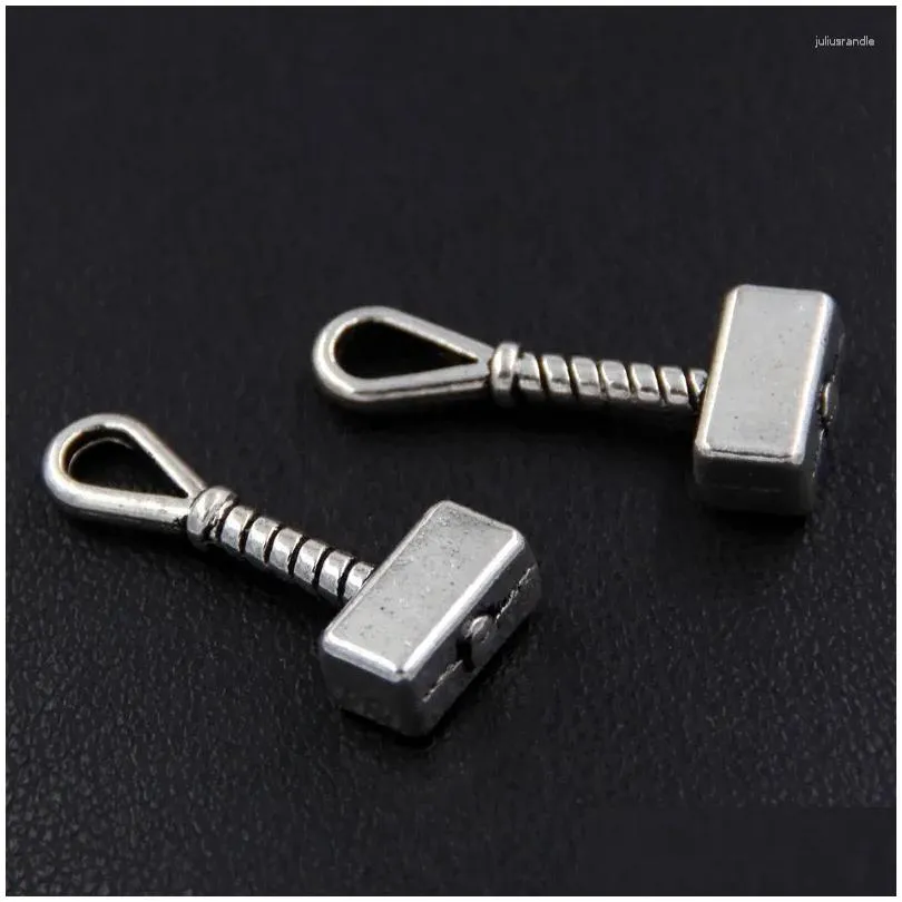 Pendant Necklaces 20PCS Silver Color Mjolnir Hammer Charm Pendants For Diy Jewelry A2390