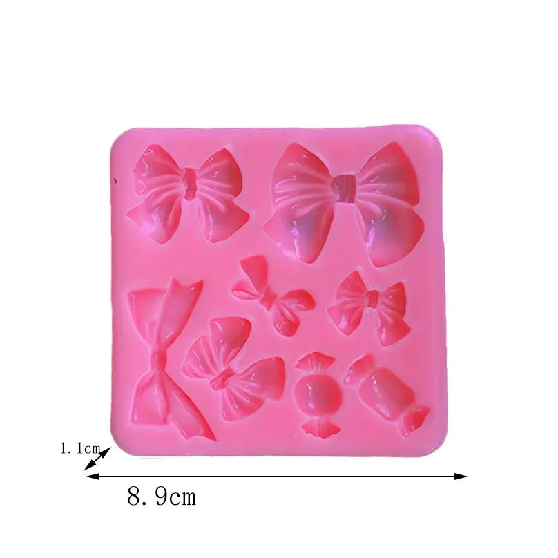 Bow Silicone Fondant Mold Fondant Sugar Mold Chocolate Silicone Mold Bowknot Candy Molds for Making Cupcake Soap Cookie Decoration