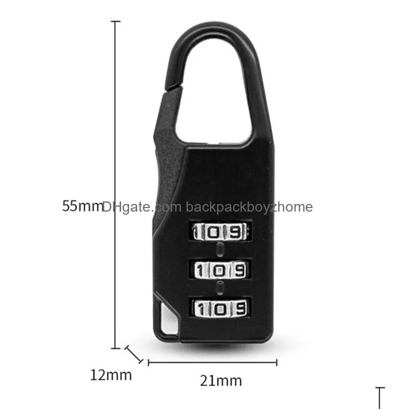 Door Locks Mini Padlock Security Anti Theft Lock For Suitcase Stationery Portable Outdoor Travel Code Backpack Locks 7 Colors Drop Del Dhjcm