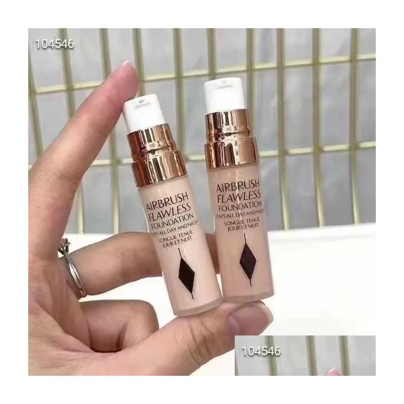 airbrush flawless foundation 5ml mini travel size 1 4 neutral matte finish longwear full coverage moisturized liquid foundation face