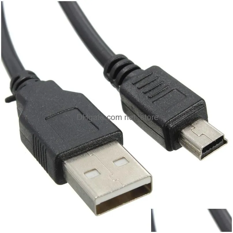 1.8m usb power  wire charging cable for playstation 3 ps3 controller charge cord accessories black high quality fast ship