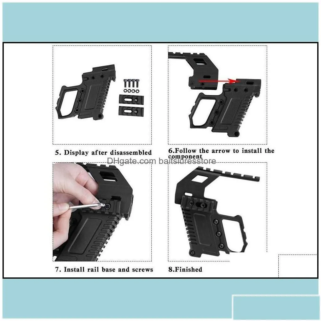 tactical abs mount w/rail panel for g17 g18 g19 gbb gear accessories drop delivery