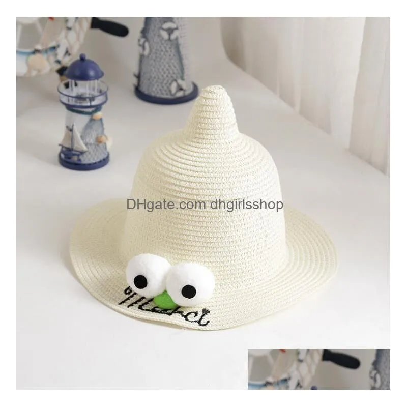 Stingy Brim Hats Fashion Children St Hats With Cartoon Eyes Creative Top Baby Girls Bucket Hat Boys Cap Witch Beach Panama Caps Ship D Dhtdh