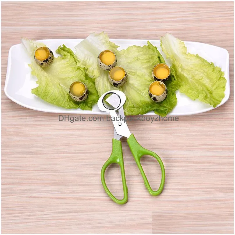 Egg Tools Stainless Steel Egg Opener Tool Quail Eggs Scissors Cutter Household Kitchen Tools 14X6.5X6Cm Drop Delivery Home Garden Kitc Dh02H