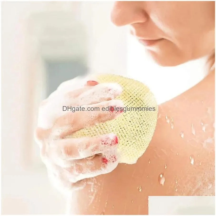 exfoliating mesh bags saver pouch for shower body massage scrubber natural organic ramie soap holder bag pocket loofah bath spa bubble foam with