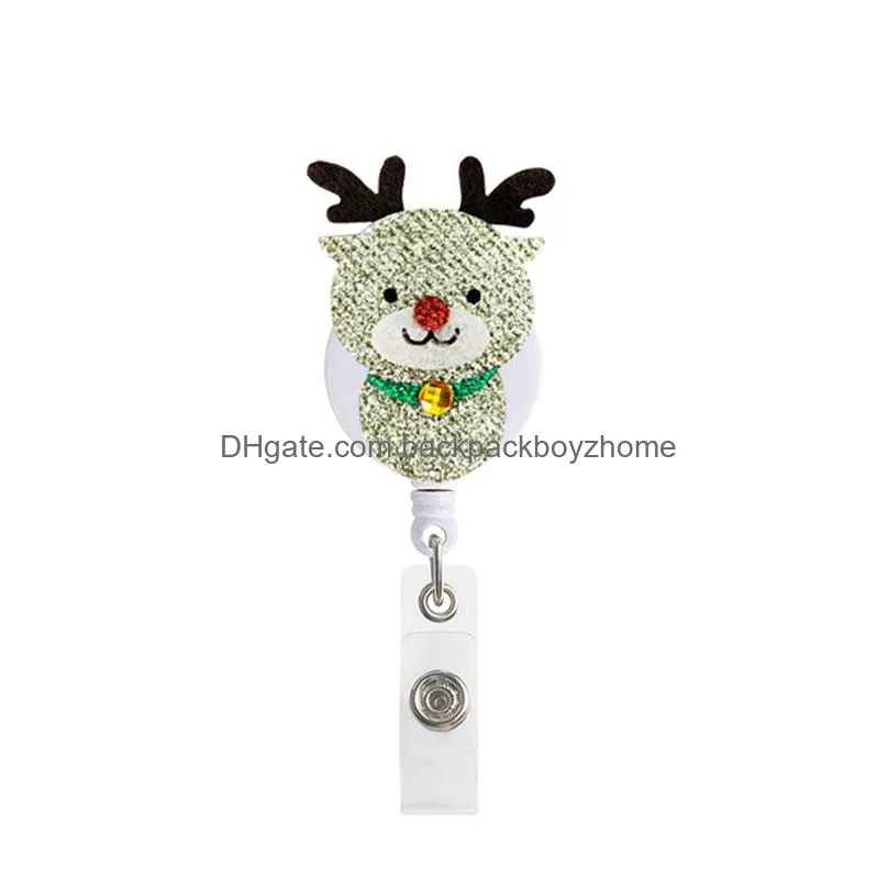 Party Favor Christmas Decoration Badge Keychain Party Favor Retractable Pl Cartoon Id Badges Holder With Clip Office Supplies Drop Del Dhx4A