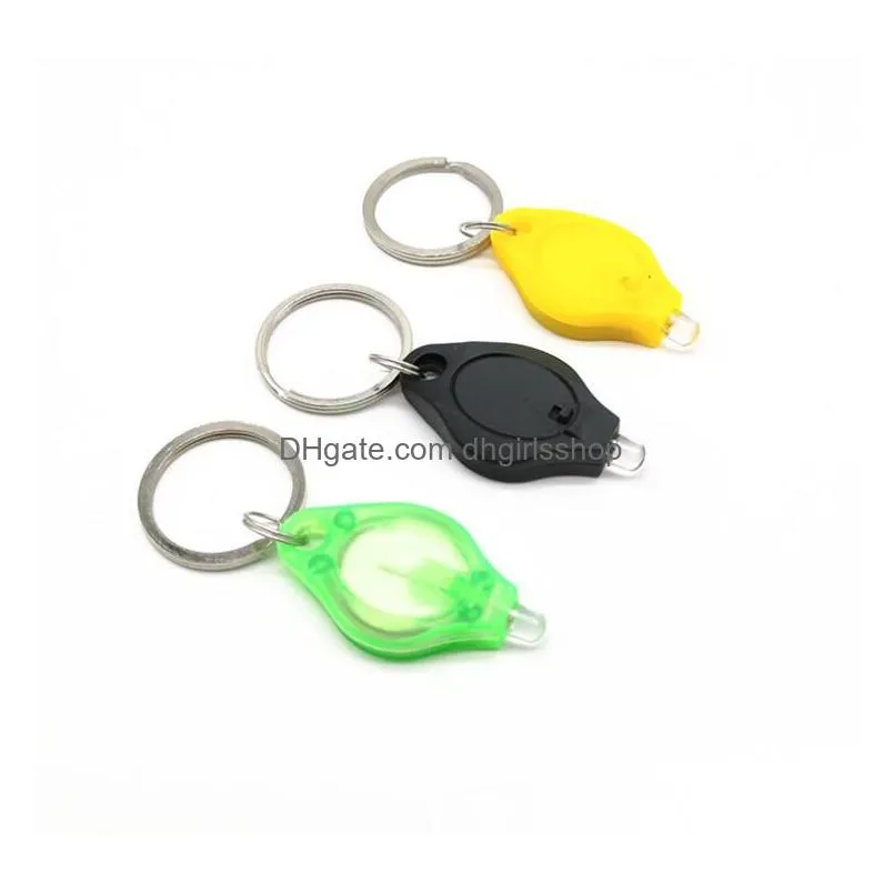 Keychains & Lanyards 8 Colors Mini Torch Keychain Ring Pk Keyring White Led Lights Uv Le D Light Bbs Micro Key Chain Flashlight Drop Dhrr0