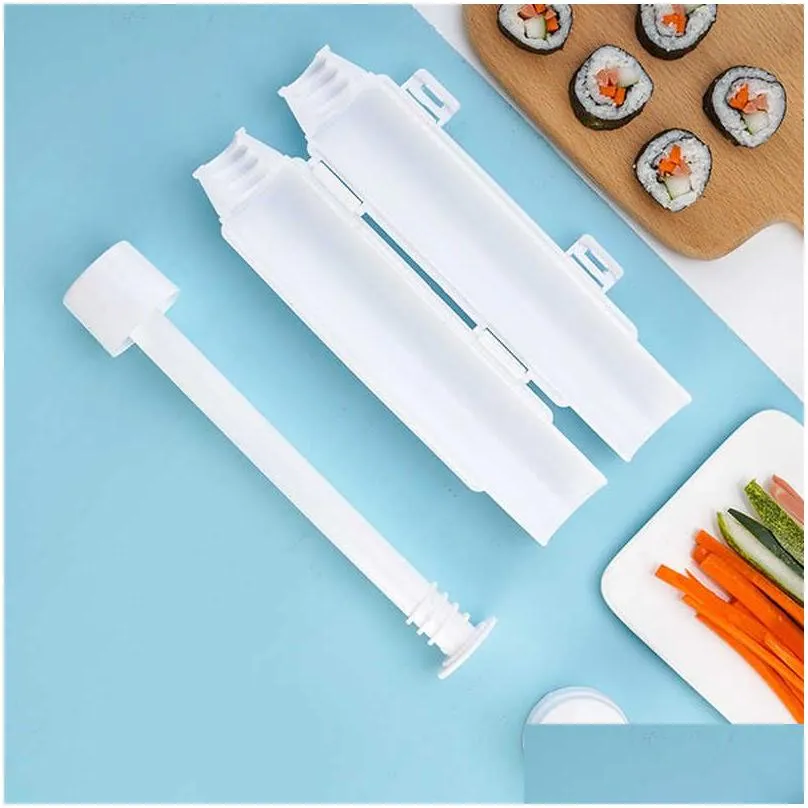  1pc diy sushi making machine kitchen sushi tool sushi maker quick sushi bazooka japanese rolled rice meat mold bento accessories