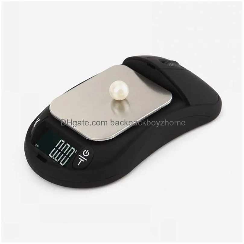 Weighing Scales Wholesale Mouse Shape Kitchen Scales 100G 0.01G Mini Portable Digital Jewelry Car Key Scale For Carat Diamond Lab 0.01 Dhrlk