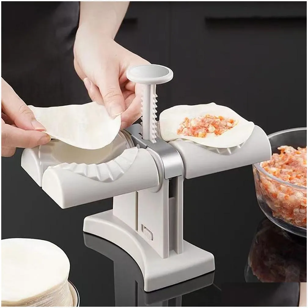 fully automatic dumpling machine double head press dumplings mold diy empanadas ravioli mould kitchen gadget accessories