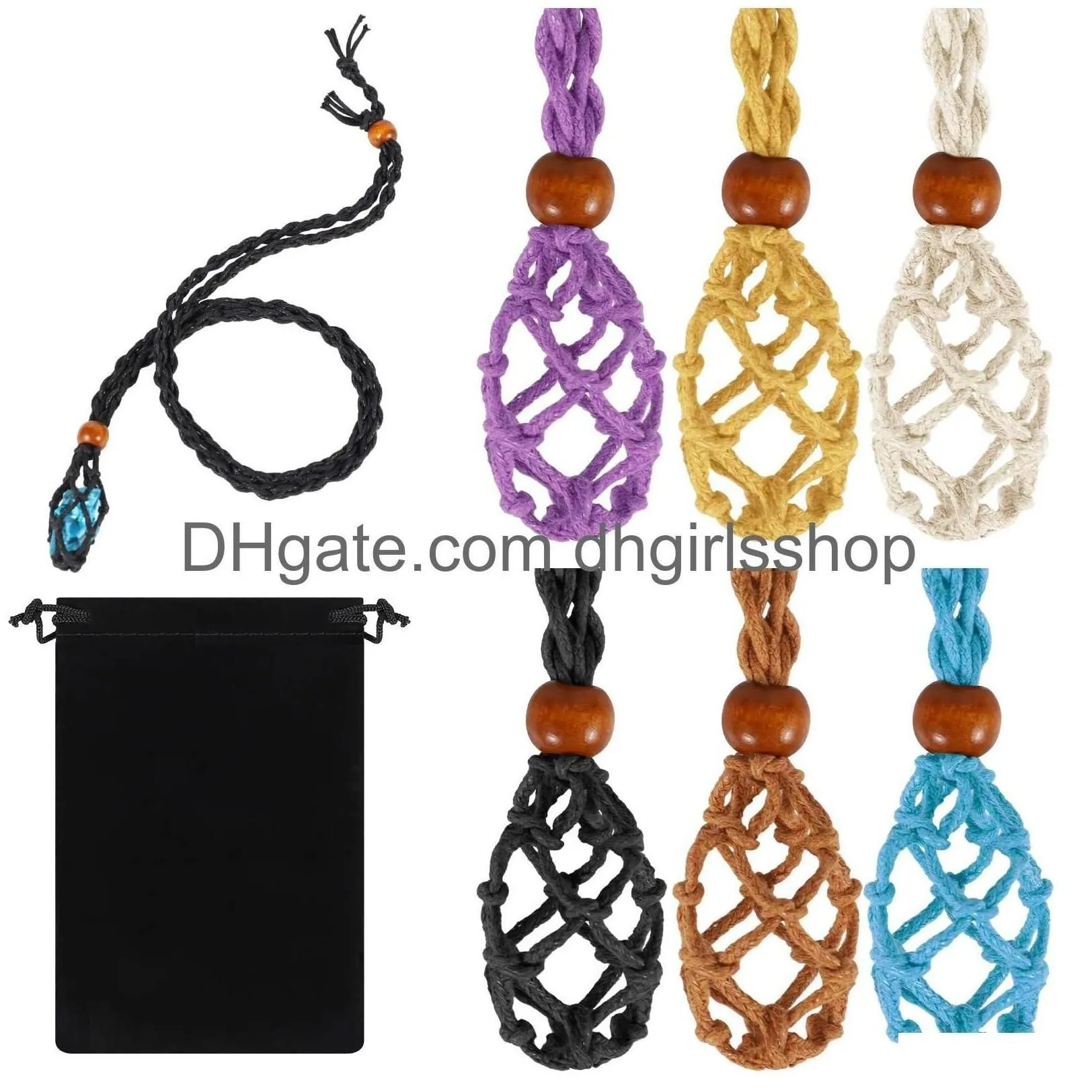 Pendant Necklaces Crystal Necklace Holder Cords Adjustable Cage Empty Stone F Ameef Drop Delivery Jewelry Pendants Dh0Dr Dhxz4