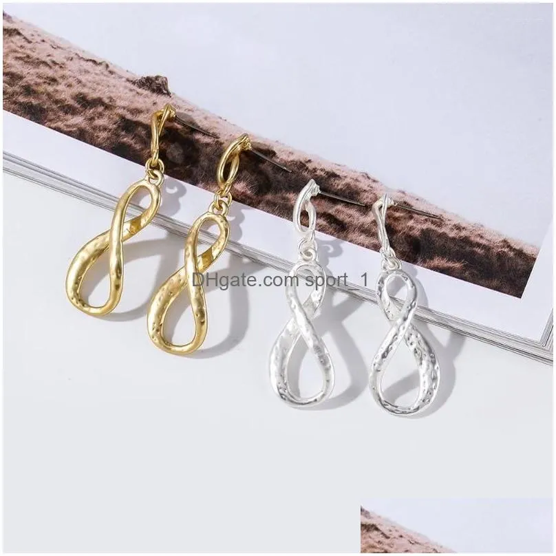 dangle earrings classic irregular geometric women fashion letter twist figure eight shaped jewelry euro stylish gadget