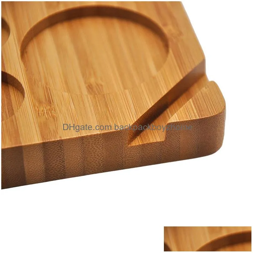 Other Smoking Accessories Natural Wood Rolling Tray Portable Household Smoking Accessories With Groove Exquisite Square Tobacco Roll T Dh2X8