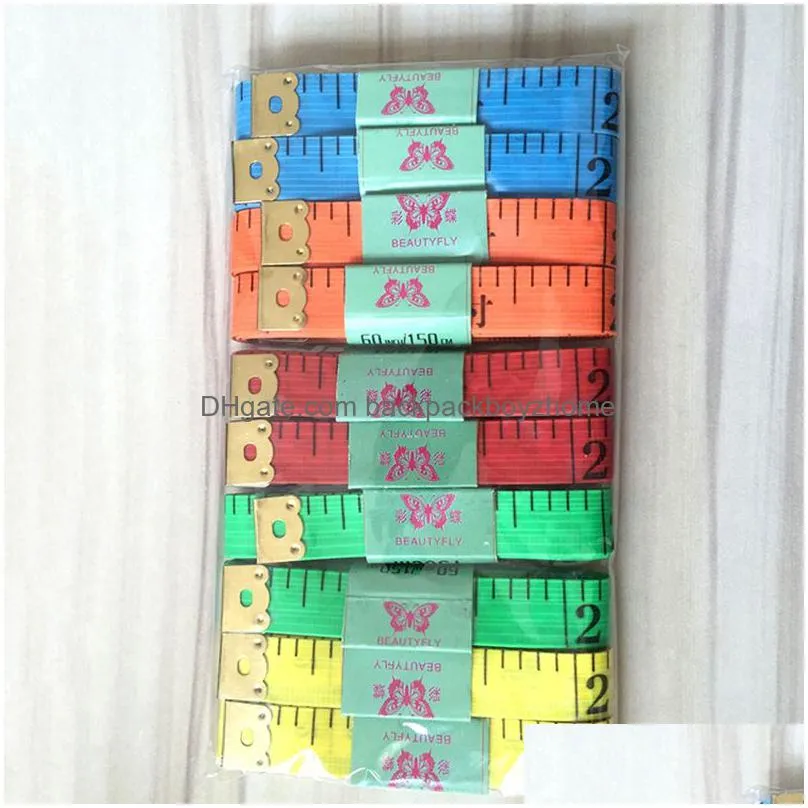 Tape Measures Wholesale Portable Colorf Body Measuring Rer Inch Sewing Tailor Tapes Measure Soft Tool 1.5M Sewings Measurings Tape Mea Dhfme