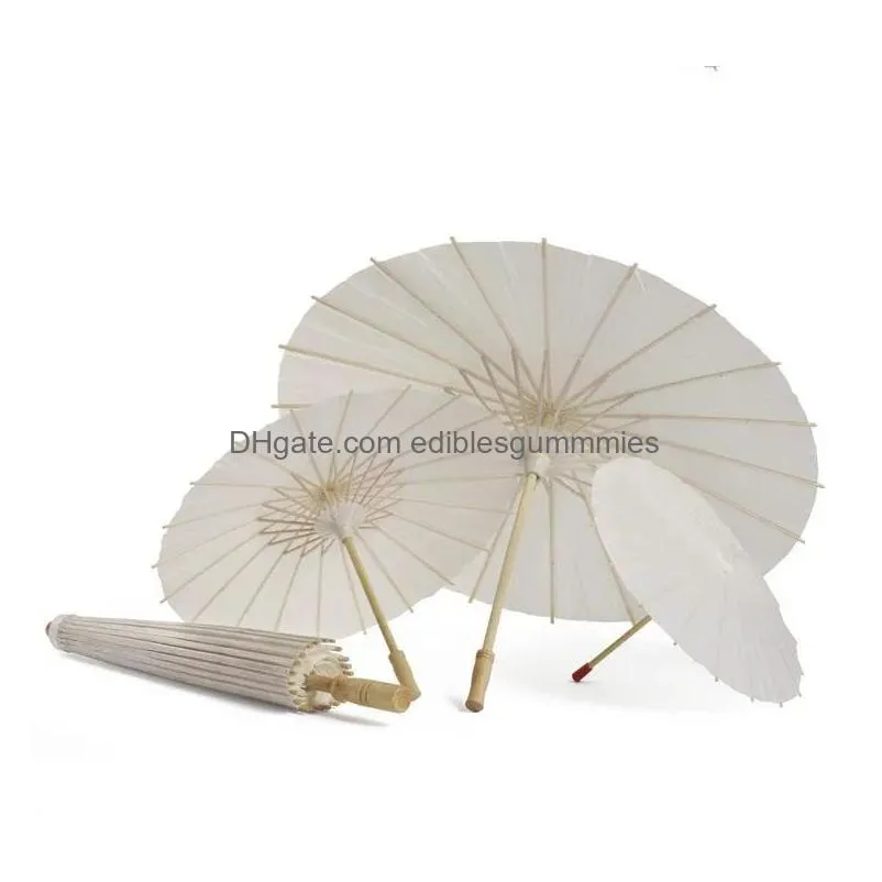 60pcs bridal wedding parasols white paper umbrellas beauty items chinese mini craft umbrella diameter 60cm