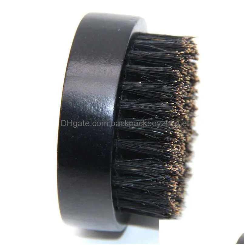 Cleaning Brushes Natural Boar Bristles Beard Brushes Portable Black Wooden Handle Bathroom Facial Cleaning Brush Household Mas Beauty Dhnuf