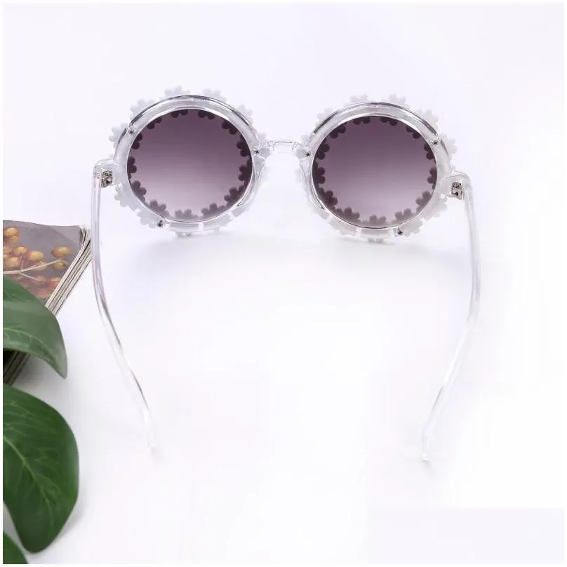 Caps & Hats Caps Hats Kid Girls Sunglasses Sun Glasses Flower Little Daisy Uv 400 Protection Boys Baby Eyeglasses Drop Delivery Baby, Dhhbh