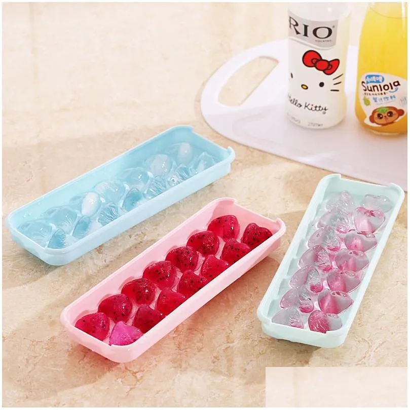 14 grid 3d round balls ice molds plastic molds ice tray home bar party ice hockey holes making box molds with cover diy moulds