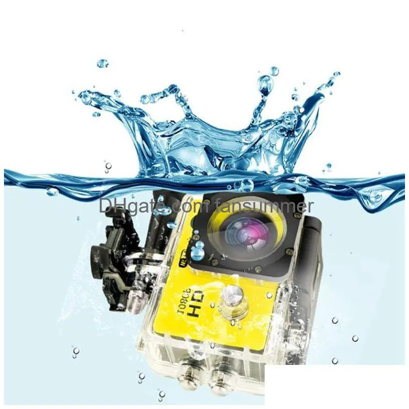 Digital Cameras Underwater Hd 1080P Dv Waterproof Action Helme Corder Car Outdoor Sport For Diving Hiking 230204 Drop Delivery Dhm9V