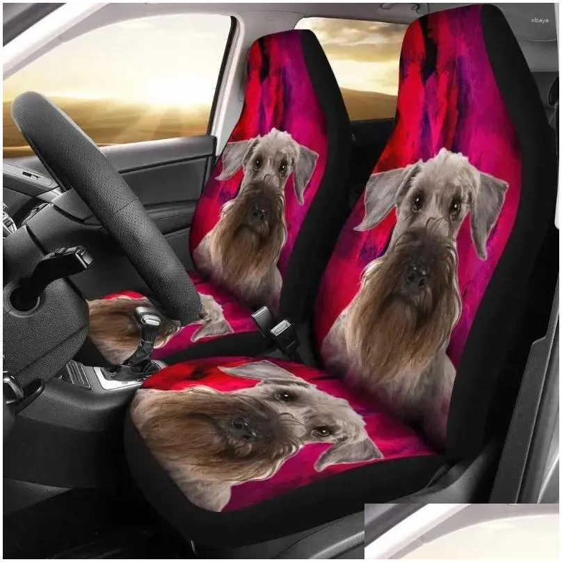 Car Seat Covers Cute Cesky Terrier Print Set 2 Pc Accessories Cover