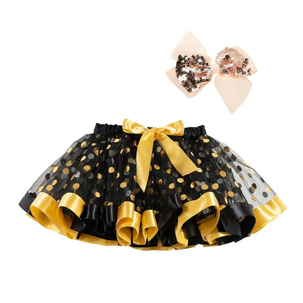 Skirts Fancy Mini Skirt Girl Halloween Pumpkin Lantern Print Costume Sequin Bow Skirts Party Pettiskirt Kids Holiday Tutu Drop Deliver Dhux2