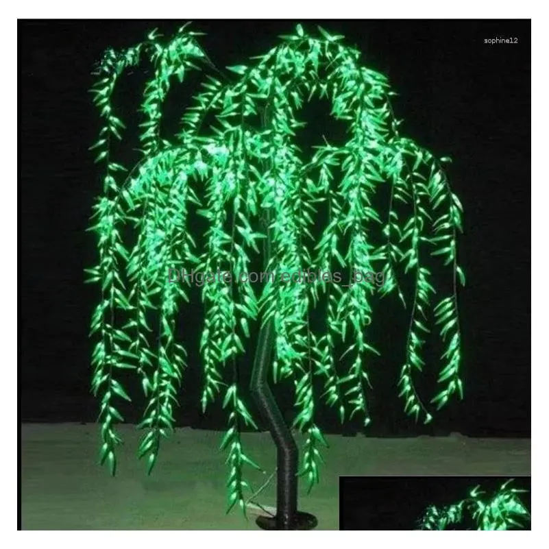 christmas decorations led artificial willow weeping tree light outdoor use 1152pcs leds 2m height rainproof decoration