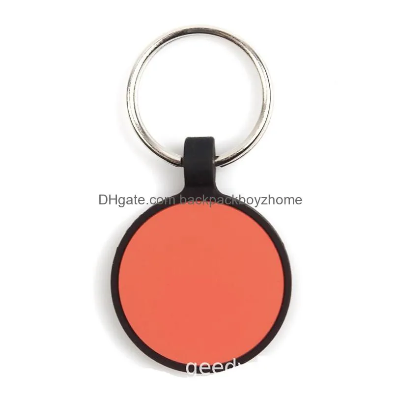 Dog Tag,Id Card Food Grade Sile Pet Tag Keychains Diy Round Cat And Dog Tags Id Card Keyring Drop Delivery Home Garden Pet Supplies Do Dhiab