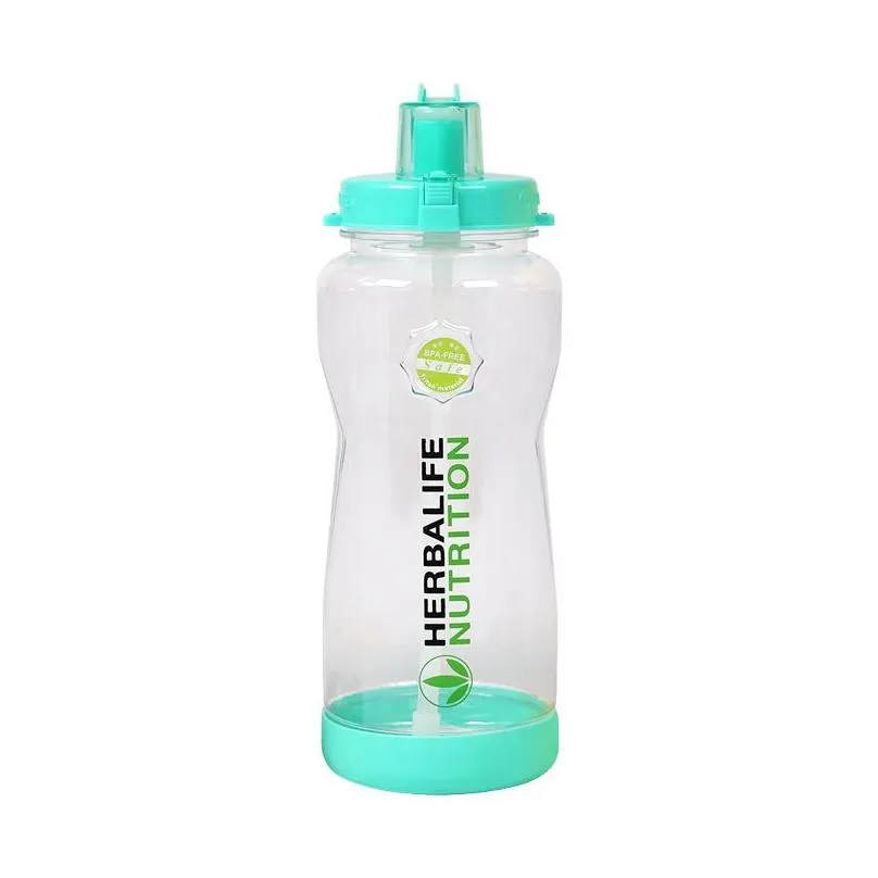 arrival 1000/2000ml bpa gray rose red portable herbalife nutrition plastic sports hiking fitness straw water bottle