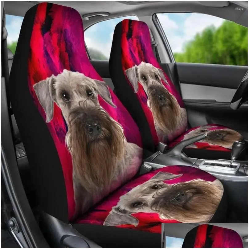 Car Seat Covers Cute Cesky Terrier Print Set 2 Pc Accessories Cover