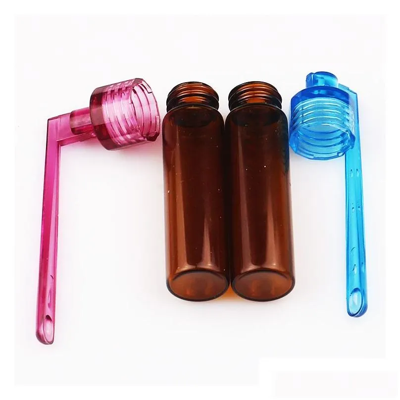 67mm plastic snuff bottle smoking pipes pill case containers snorter kit portable sniff pocket durable snuffer mix color snort