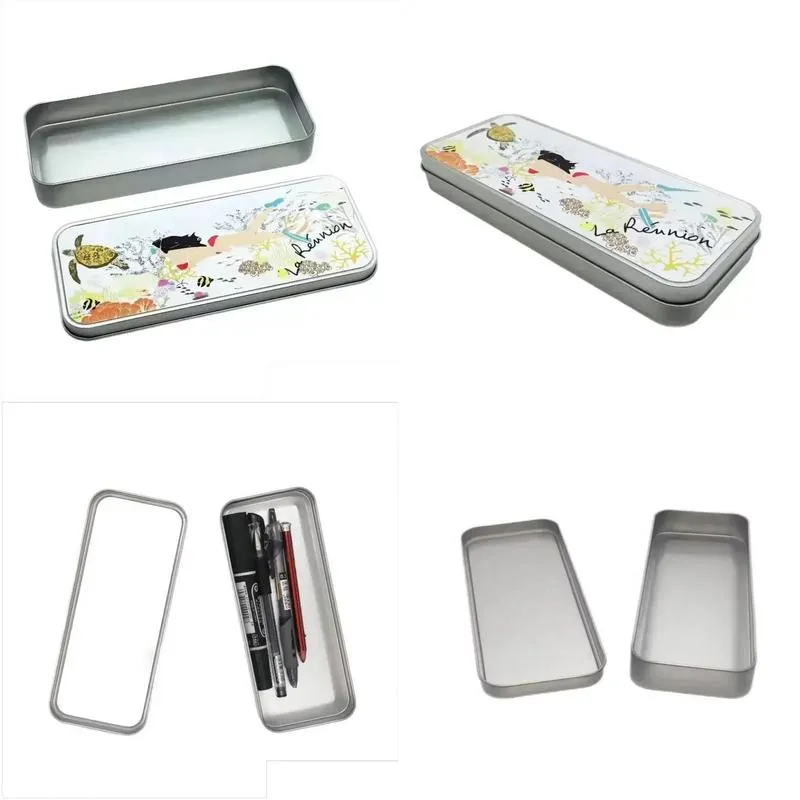 Party Favor Sublimation Pencil Cases Aluminum Metal Heat Press Blank School Student Drop Delivery Dh7Cw