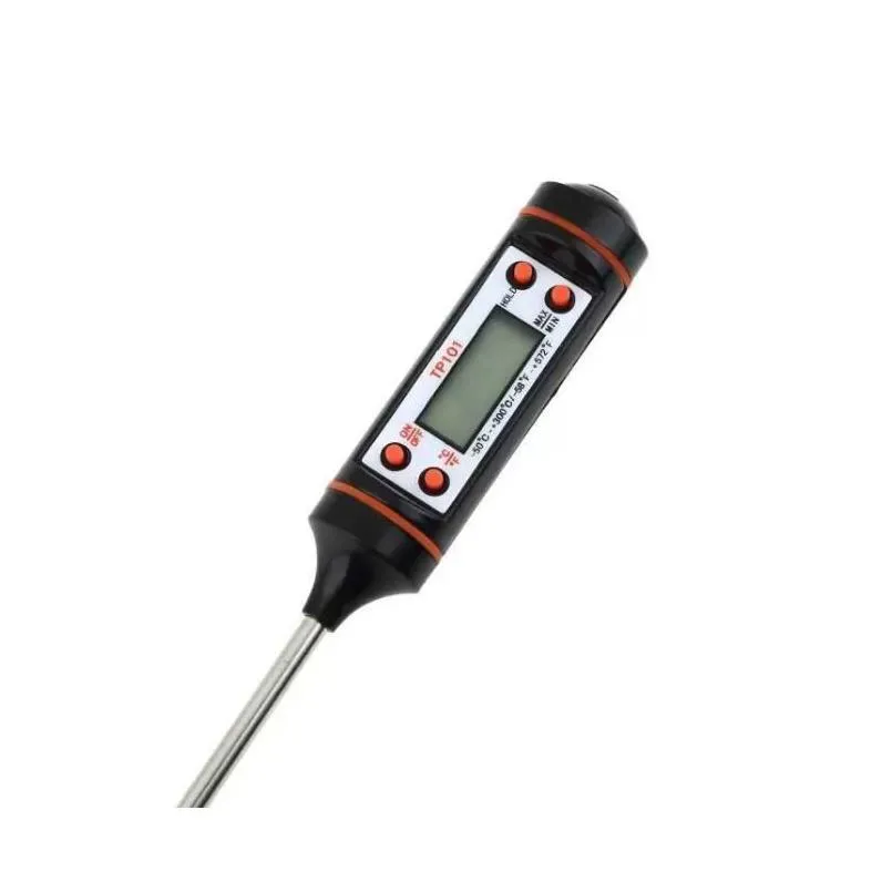 Thermometers 200Pcs Food Grade Digital Cooking Foods Thermometers Probe Meat Kitchen Bbq Selectable Sensor Portable Cookings Drop Deli Dhtsv