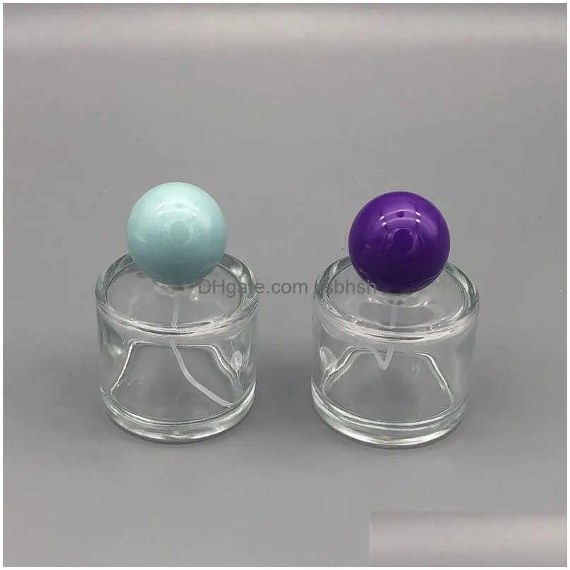 wholesale 50ml glass perfume bottle cylindrical high-grade perfume bottle round cap cosmetic spray bottles
