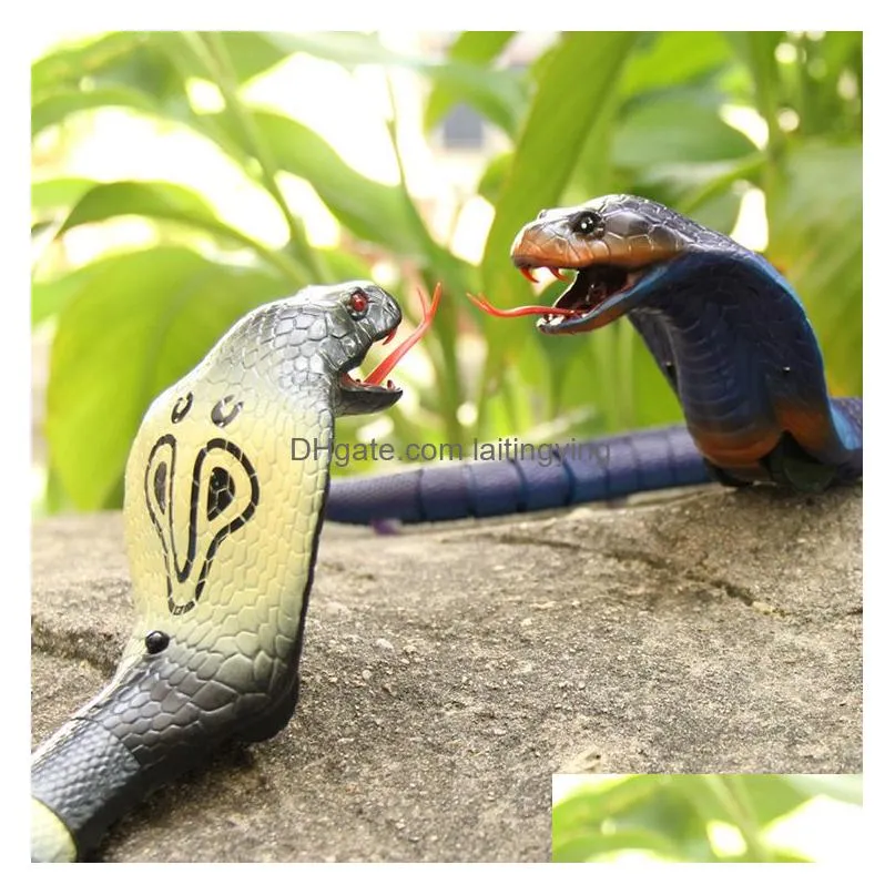 electricrc animals novelty rc snake naja cobra viper remote control robot animal toy with usb cable funny terrifying christmas kids gift