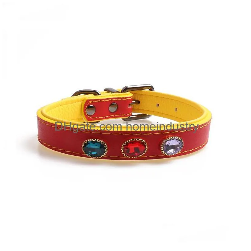  designer pet dog accessories leather dog collar with gemstone dog collar soft leather collar with gemstone for large and medium