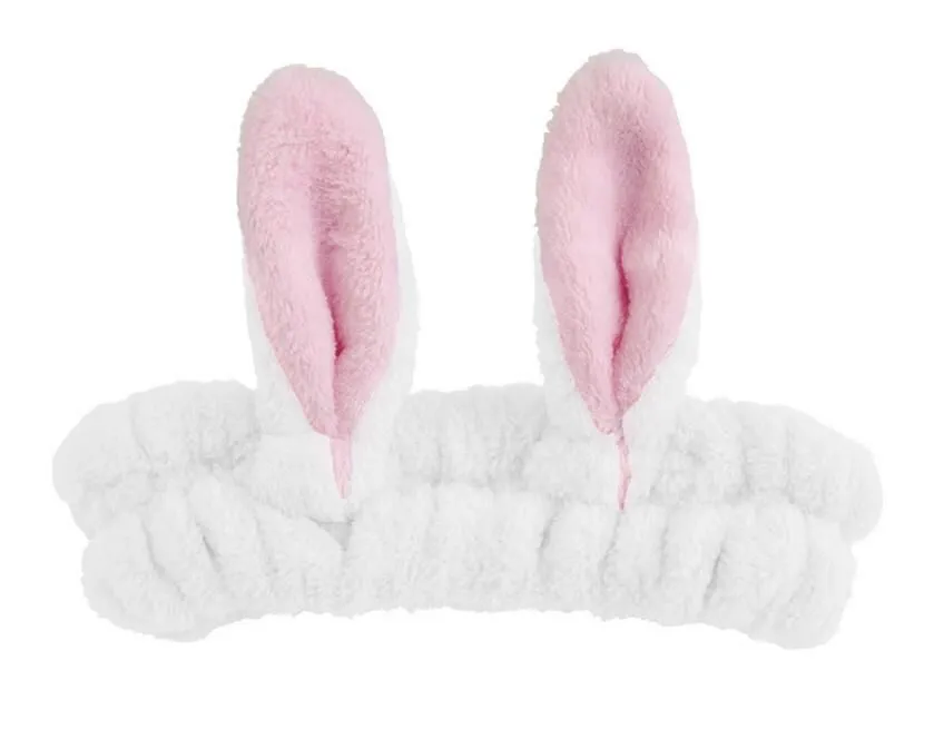 Autumn and winter new plush headdress Korean women make up wash face loose wide edge cartoon flannel rabbit ear hair band