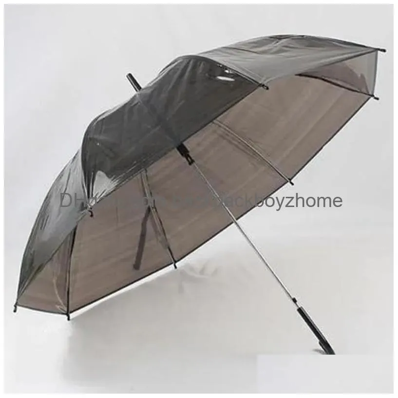 clear transparent rain umbrella pvc rain dome bubble rain sun shade long handle straight stick umbrella 90pcs