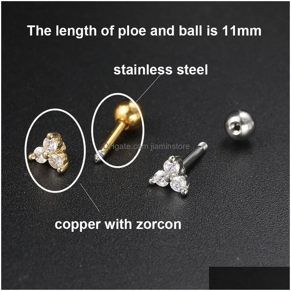 Nose Rings & Studs Nose Rings Studs Helix Tragus Rook Piercing Earring For Women Cartilage Cute Moon Star Conch Clip Zircon Hoop Jewe Dh1Jx