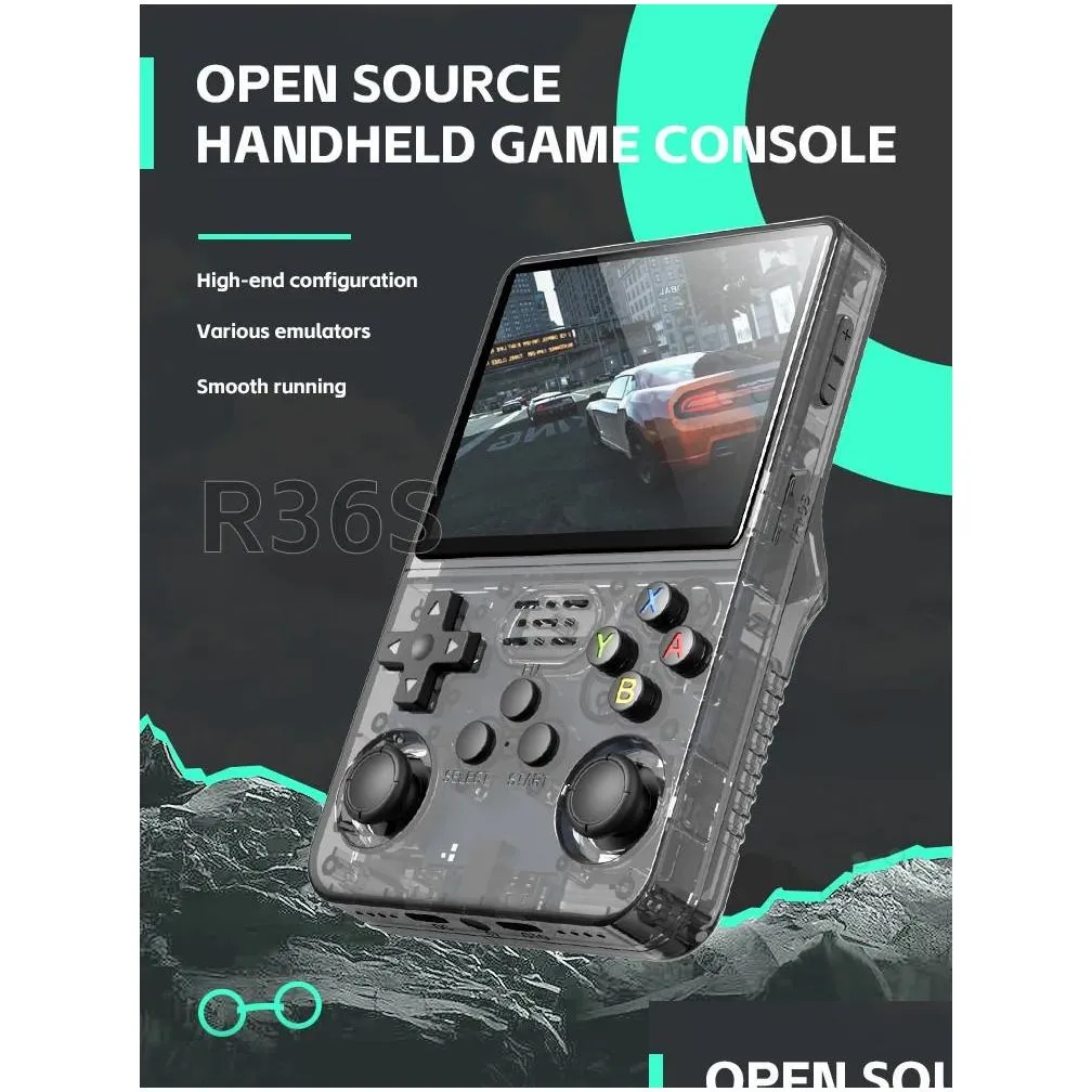 Portable Game Players Data Frog R35S Plus R36S Retro Handheld Video Console Linux System 3 5 Inch IPS Screen Pocket Player 231128