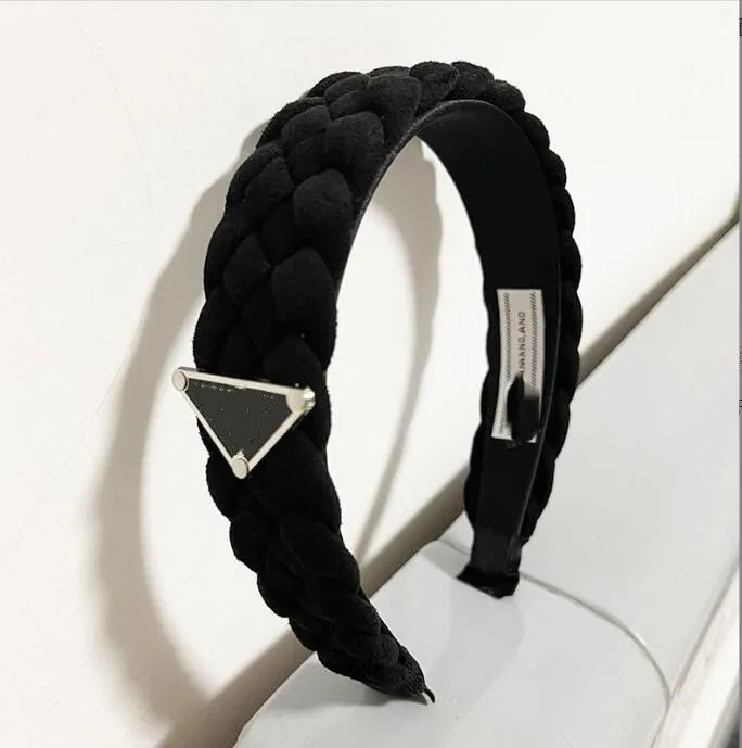High Quality Sweet Luxury Designer Brand Triangle Letter plush butterfly knot Hair bands For Women Girl Elastic Letters P Headband Sports Fitness Headband Head