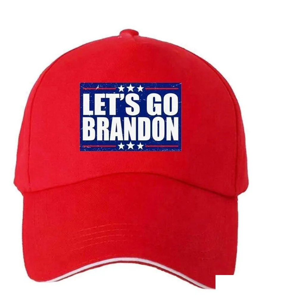 Party Hats All Season Red Color Lets Go Brandon Ball Caps Sports Casual Visor Baseball Hat Letters Us Flag Stars Stipe Snapback Christ Dh04H