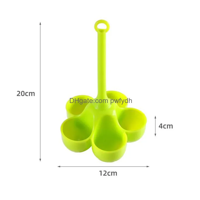 creative 5 hole egg poachers holder silicone egg steamer home cooking utensils high-temperature resistance water boiled eggs ware