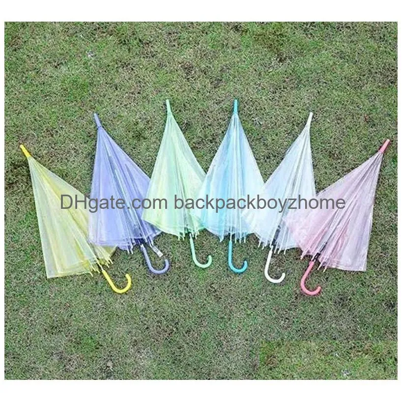 clear transparent rain umbrella pvc rain dome bubble rain sun shade long handle straight stick umbrella 90pcs