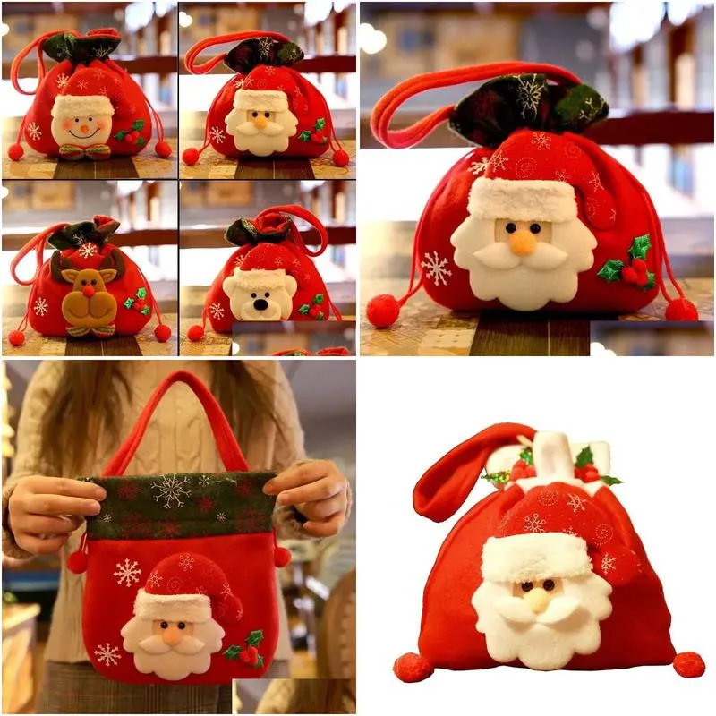 Christmas Decorations New Cute Christmas Gift Candy Tote Bags Decorations Party Favors Drop Delivery Home Garden Festive Party Supplie Dhxq8