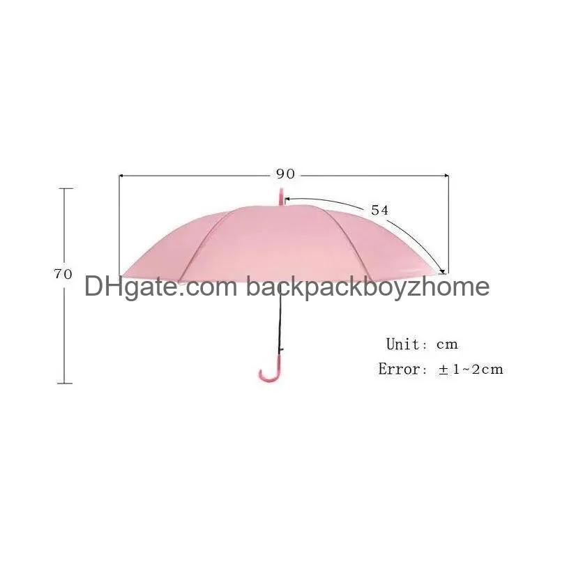 clear transparent rain umbrella pvc rain dome bubble rain sun shade long handle straight stick umbrella 90pcs