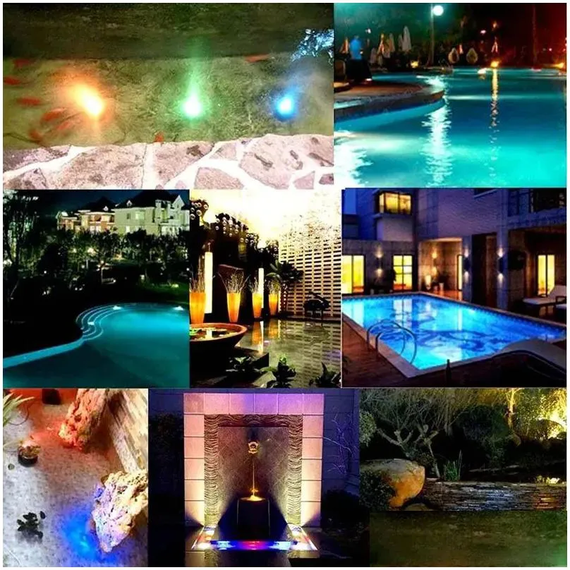 Party Decoration Ip68 Waterproof Submersible Led Lights Built In 10 Beads With 24 Keys Remote Control 16 Color Changing Underwater Nig Dhcuq